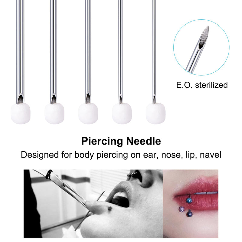 20G Body Piercing Needles,10pcs DJCIW Sterile Disposable Stainless Steel Needles for Ear, Nose, Navel, Nipple, Lip - Piercings 20G(0.8mm)-10pcs - BeesActive Australia