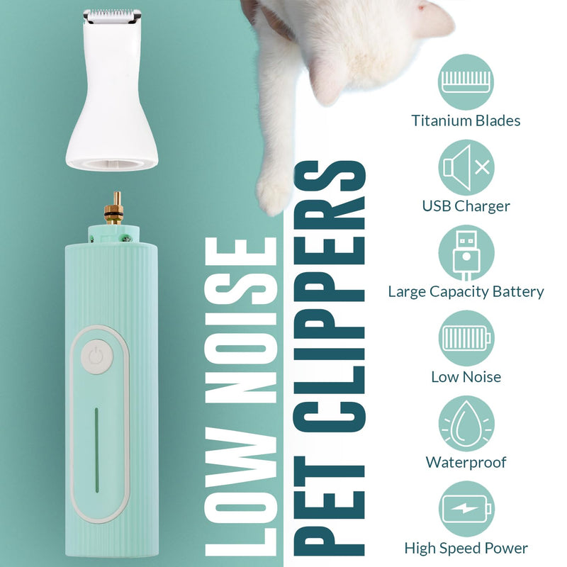 FLUFFY PUPPY Dog Clippers for Grooming, Pet Paw Trimmer | Cat Grooming Supplies | Low Noise for Trimming Dog's Hair Around Paws, Eyes, Ears, Face - BeesActive Australia