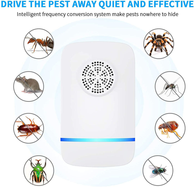 6 Packs Ultrasonic Pest Repeller, Indoor Ultrasonic Repellent for Roach, Rodent, Mouse, Bugs, Mosquito, Mice, Spider, Electronic Plug in Pest Control - BeesActive Australia