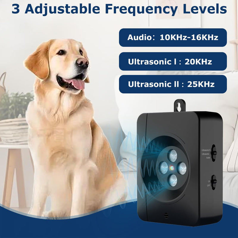 Zigzagmars Anti Barking Device for Dogs, Ultrasonic Dog Barking Control with 3 Adjustable Modes, Rechargeable & Weatherproof, Indoor & Outdoor Use