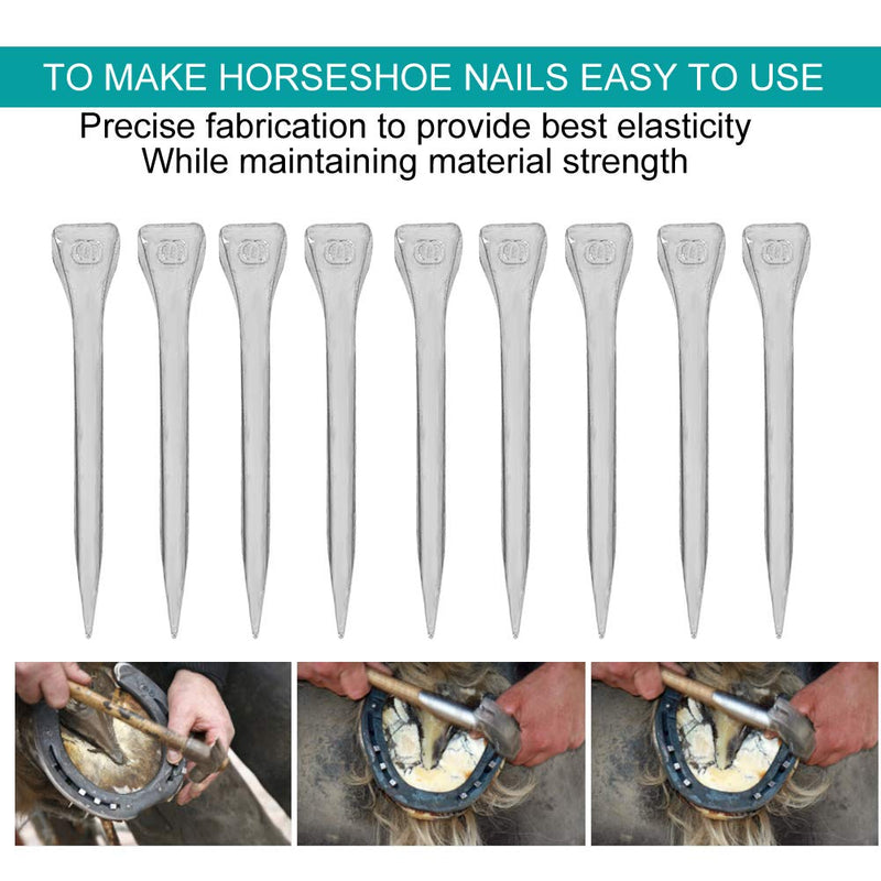 Horseshoe Nail Kit, 5.4cm/2.13inch 250PCS E6 Horse Using Hoof Nails Steel Hoof Peg Securing Firmly Horse Tool Accessory for Horse Training Equestrian Sports - BeesActive Australia