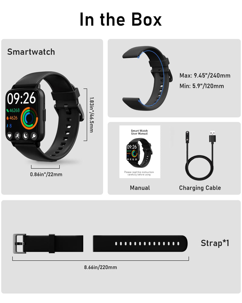 DIVElink Smart Watches for Men Women Fitness - Fitness Tracker with Monitor iP68 Waterproof 100+ Sport Mode Activity Trackers Compatible iPhone Android Phones - BeesActive Australia