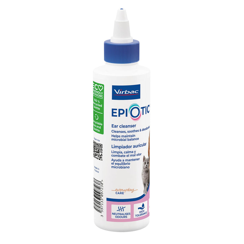 EpiOtic Ear Cleaner for Dogs & Cats | Cleans & Deodorises | Anti-bacterial & Anti-fungal | Removes Dirt & Wax | 125ml Bottle