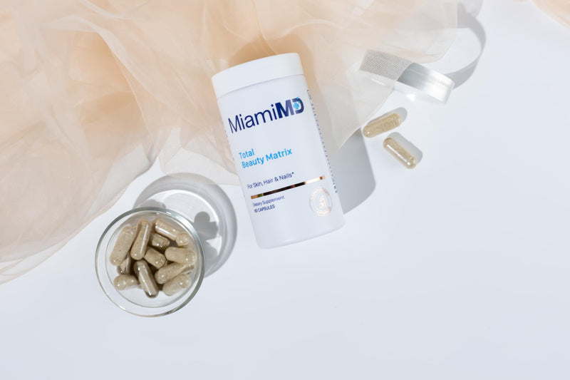 MiamiMD Total Beauty Matrix Collagen Supplements for Women - Collagen Capsules with Vitamin C for Hair, Skin and Nails - Cruelty Free - 60 Capsules 60 Count (Pack of 1)