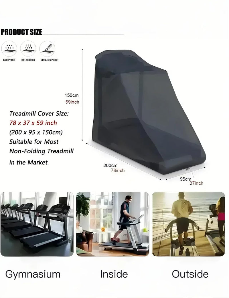 Waterproof Treadmill Cover for Outdoor Indoor 78.7x37.4x59 Inches Dustproof with Drawstring Home Gym Use