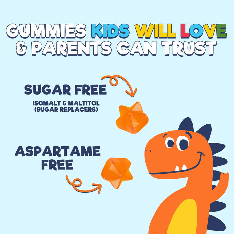 Kids Multivitamin Gummies - Sugar Free - Tasty Orange Flavor Gummy - Daily Immune Support with 100% Vitamin B12 - Essential Vitamins A, C, D3, E, B6, & Zinc Kid's Multivitamin - Non-GMO - 60 Gummies