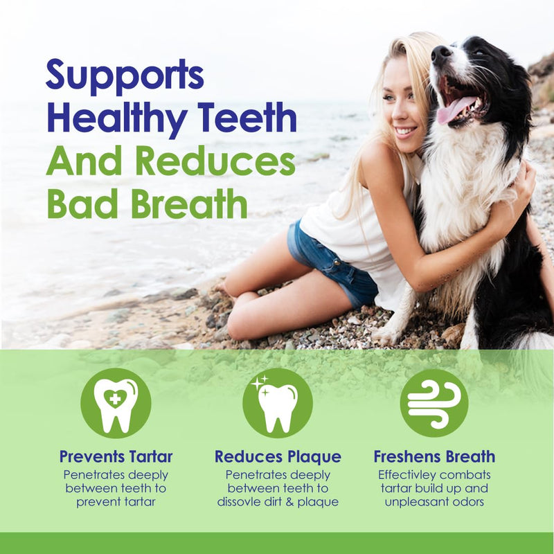 Dog Teeth Cleaning Powder, Dog Plaque and Tartar Remover, Bad Breath Treatment for Dogs with USDA Organic Sea Kelp Powder, Dog Dental Care Made Easy, for All Ages, 6oz - PawsPlanet Australia