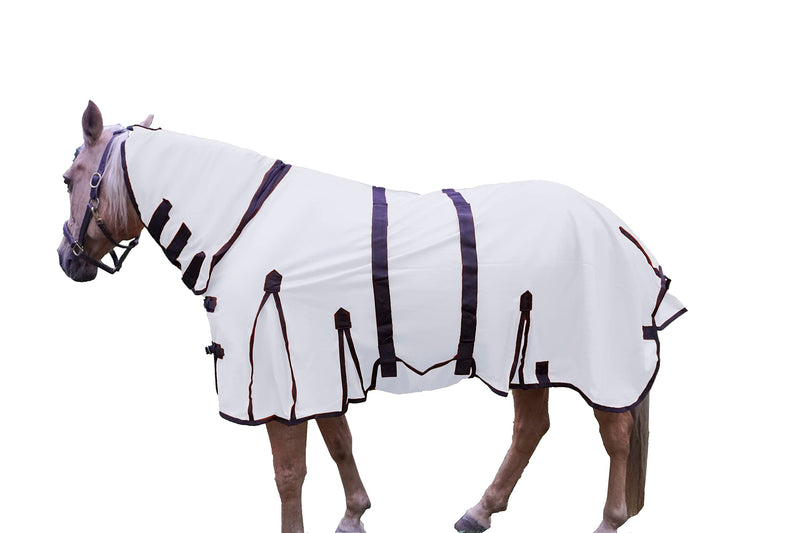 Resistance Durable Mesh Combo Fly Summer Sheet with Belly Guard and Combo Neck Cover White 68" - BeesActive Australia