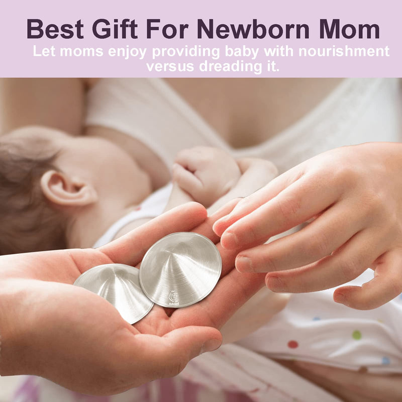 Boboduck The Original Silver Nursing Cups - Nipple Shields for Nursing Newborn, Newborn Breastfeeding Essentials Must Haves for Soothe and Protect Your Nursing Nipples - 925 Silver (Regular Size) Regular - BeesActive Australia