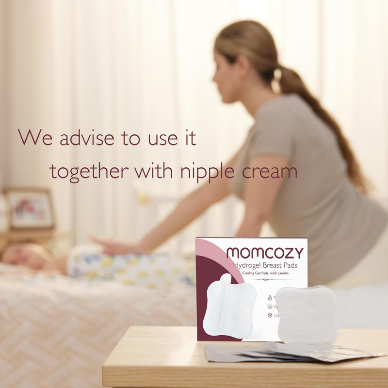 Momcozy Soothing Gel Pads, Instant & Long Cooling Relief for Sore Nipples, Made without BPA, Hydrogel Pads with Lanolin for Breastfeeding, 6 Count 6 PCS - BeesActive Australia