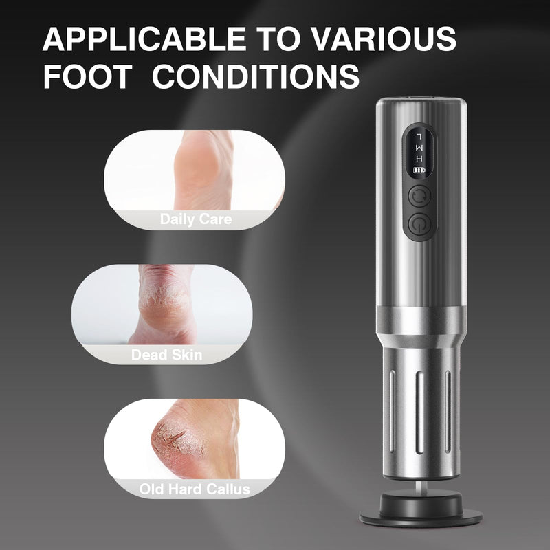 Electric Foot Callus Remover,2 in 1 Cordless Rechargeable Foot File & Nail Sander,6 Adjustable Speeds,40 Sanding Bands, 1200mAh Battery,Ergonomic 5.9" Handle,Travel Essentials - BeesActive Australia