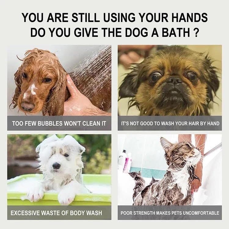 2Pack Dog Bath Brush - Dog Shampoo Brush Scrubber - Dog Bath Brush With Soap Dispenser - Dog Scrubber for Bath - Short Long Haired Dogs and Cats Washing - Pet Bath Massage Brush - Soft Silicone Blue and Green - BeesActive Australia