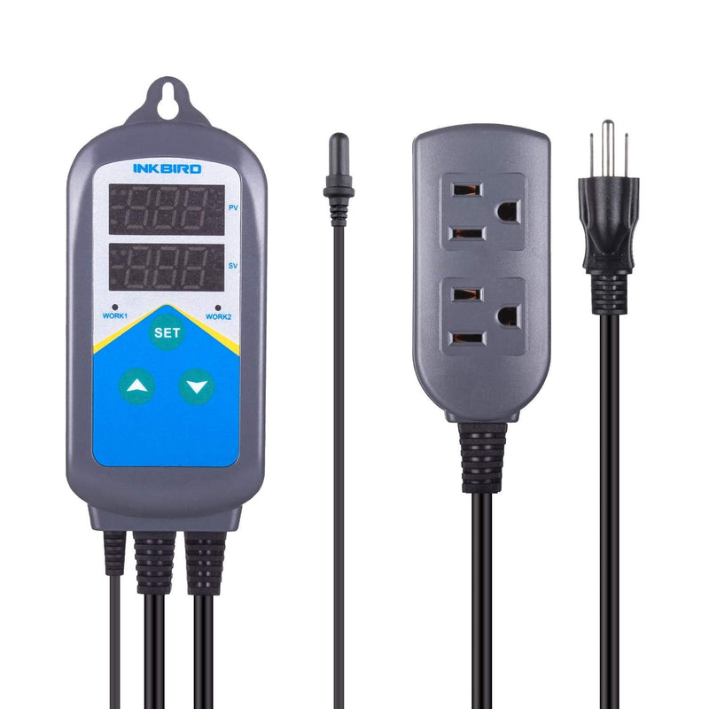 Inkbird Aquarium Heater with Probe Thermostat Fish Ornamental Shrimp Reef Tanks 24 Hours Double Time with Day Night Automatic Temperature Controller ITC-306T+Aquarium Probe - BeesActive Australia