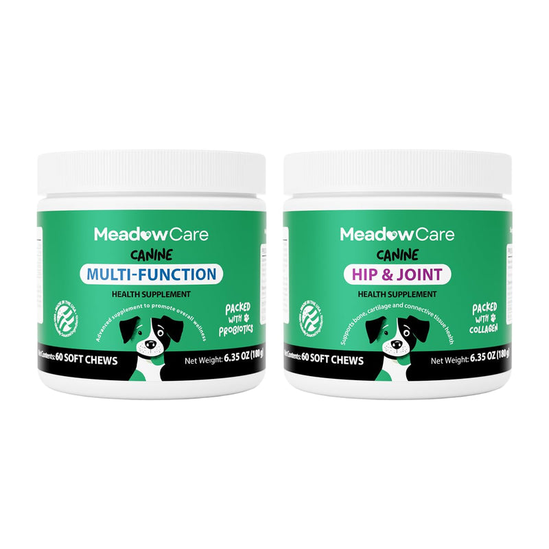Hip and Joint to Supports Bone, Cartilage & Connective Tissue & Multi-Function to Support Joint Mobility, Skin, Coat & Immune System, Bundle for Dogs