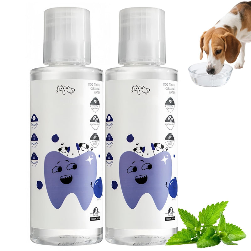 2PCS Pet Mouthwash,Natural Teeth Cleaning Mouthwash to Fight Tartar,Dog Mouthwash Add to Water,Fresh Breath for Dogs & CatsPromote Healthy Gums,Easy Daily Use for all Pet,Odorless Flavorless Formula 2
