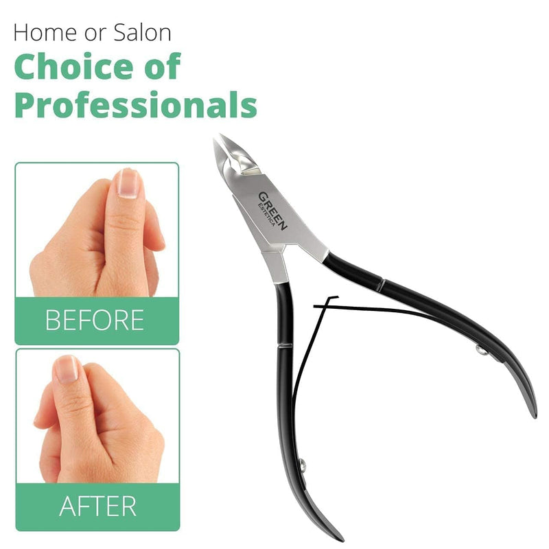 Professional Cuticle Trimmer Nail Cuticle Cutter Stainless Steel Cuticle Nippers with Sharp Blades of Cuticle Remover Clippers Manicure Tools Double Spring - Pedicure Nail Tools (Black - 4 Pack) Black Nipper - Pack of 4 - BeesActive Australia