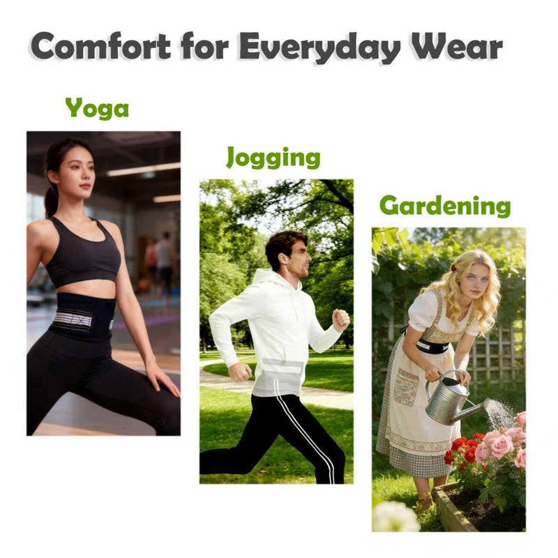 Lightweight Lower Back Brace for Women Men - Lumbar Support Belt Narrow Thin Discreet w/ Adjutable Dual Compression Alleviates Lower Back, Sciatic, Leg, Pelvic, Hip Pain/Good for Work Excercise Medium
