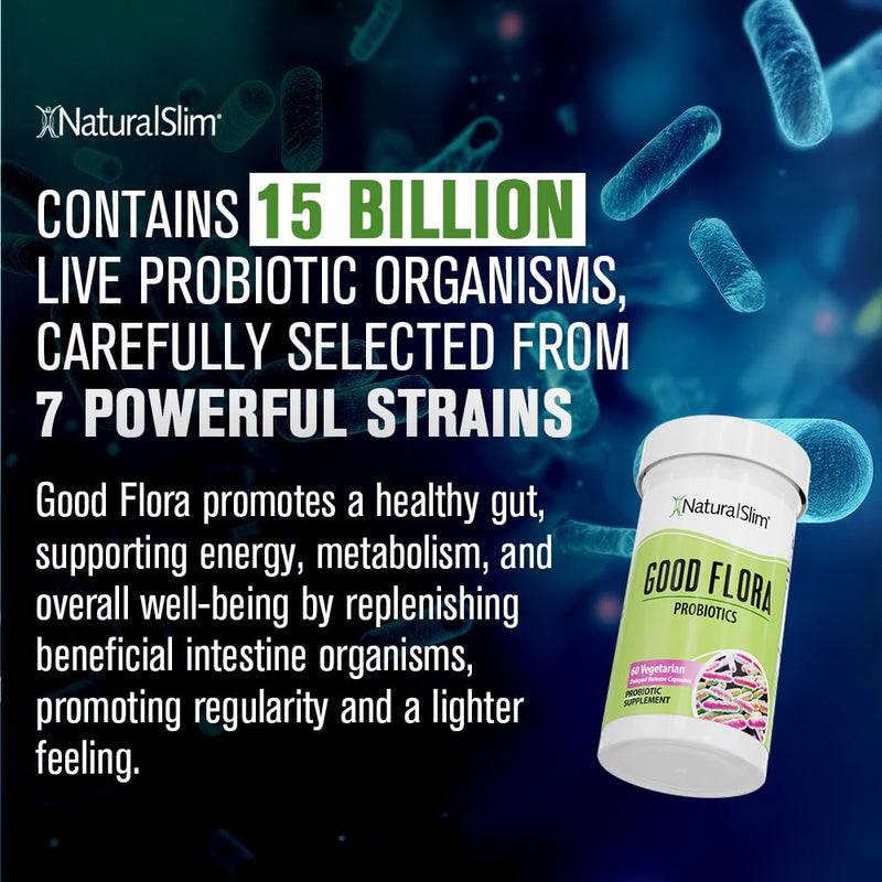 NaturalSlim Probiotic Gentle Formula, 60 Vegetarian Capsules | Gut Health, Digestion, Immune Support and De-Bloating Formula with 7 Probiotic Strains 60 Count (Pack of 1)