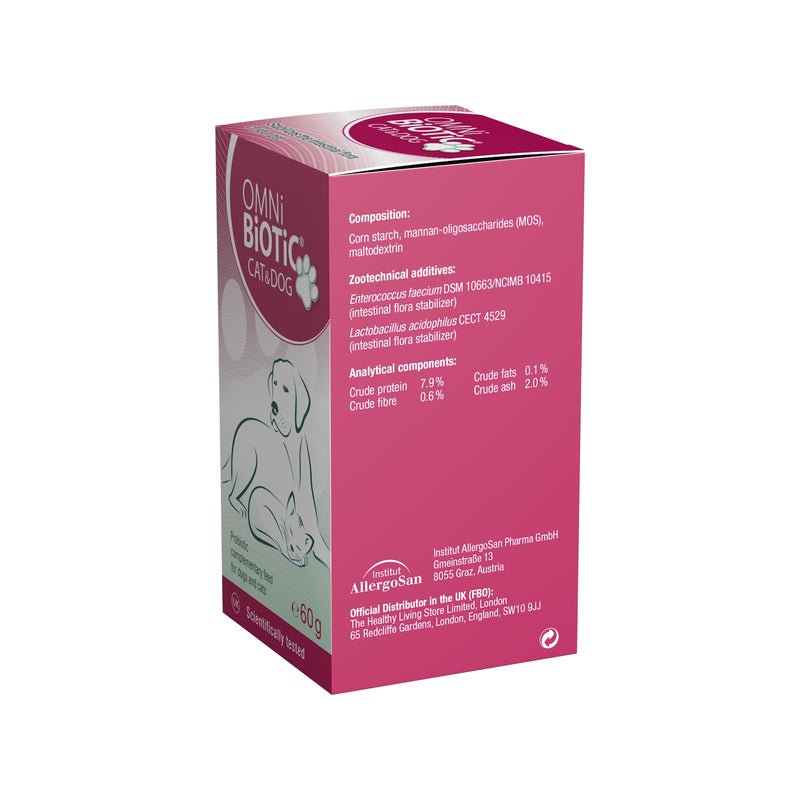 OMNi BiOTiC CAT & DOG | Probiotic for Cats & Dogs with Digestive Problems | Easy to Use with Wet or Dry Food | Suitable for Cats and Dogs of all Ages | Probiotic Powder | 60 g