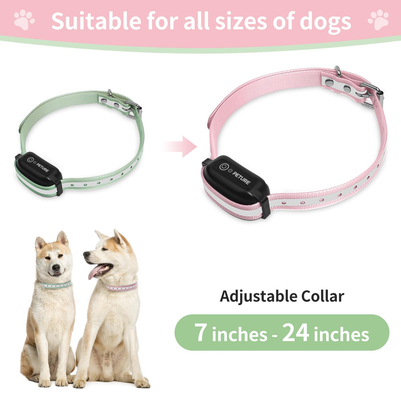 Shock Collar Replacement Collar Strap, Waterproof Odorless Reflective TPU Dog Collar, 3/4 Inch Adjustable Dog Collar with Metal Buckle - All Brands Pet Training Bark Shock Collars(Pink & Green) - BeesActive Australia