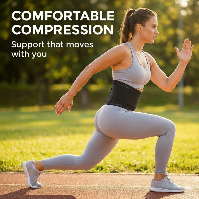 Breathable Mesh Back Brace for Lower Back Pain Relief, Adjustable Lower Back Brace with Flexible Stays, Thin & Elastic Back Support for Women & Men, Ideal for Work, Workouts (Fits Waist 31.1"-53.15") L/XL(Waist 42.52"-53.15") - BeesActive Australia