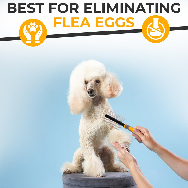 Double-Sided Pet Pin Comb - Dual-Action Flea Removal & Tangle-Free Grooming Tool for Dogs and Cats, Gentle on Skin, Ideal for All Fur Types - BeesActive Australia
