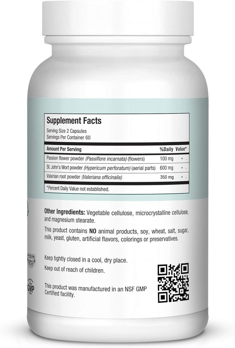 Maxi Kosher for Passover Calm Serenity and Relaxation Support Capsules, 120 Count | Kosher | L-Theanine Supplement with Taurine, Vitamin C & Calcium | Calm & Stress Support | Non-GMO | Doctor Formulated