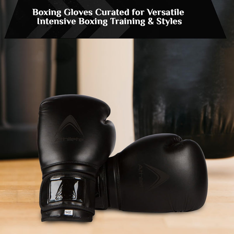 Durable and Comfortable Boxing Gloves Men and Boxing Gloves Women, Extra Thick Padding for Beginner Boxers and Training Fitness, Ideal for Both Men Boxer and Women Boxer Black/Black 16 oz