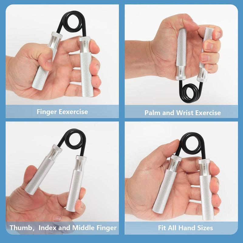 Grip Strength Trainer, 100LB-300LB Metal Hand Grip Strengthener, Non-Slip Heavy-Duty Finger & Forearm Exerciser, Hand Gripper for Athletes, Hand Rehabilitation Exercising 3 Pack, 100+150+200LB