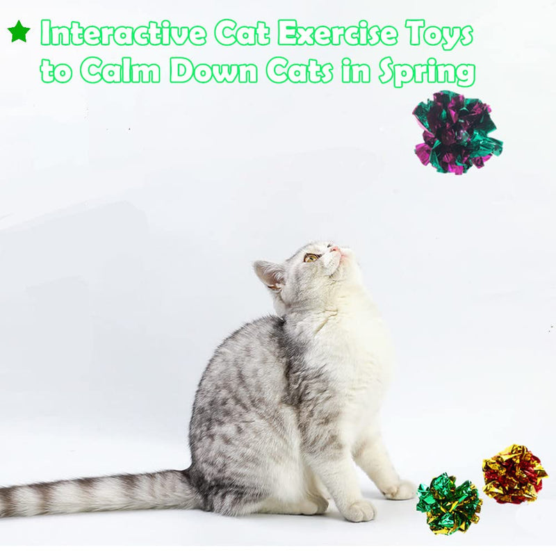 Mylar Crinkle Balls Cat Toys Interactive Crinkle Cat Toy Balls Independent Pet Kitten Cat Toys for Fat Cats Kittens Exercise, Soft and 2 Inch (24 Pack) 24 Pack - BeesActive Australia