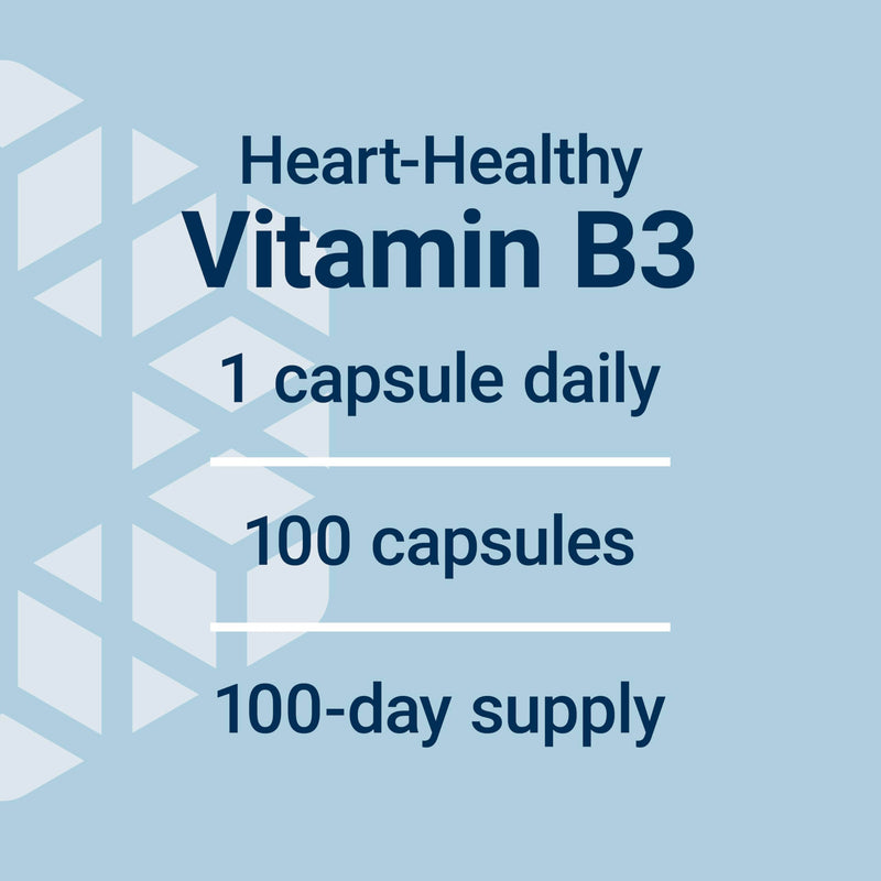 Life Extension Vitamin B3 Niacin, Heart Health, Cholesterol & Energy Support, Gluten-Free, Non-GMO, 100 Capsules | Supports Heart Health, Cholesterol Health Support & Energy Production, Gluten-Free & Non-GMO, 100-Capsule Supply 100 Count (Pack of 1)