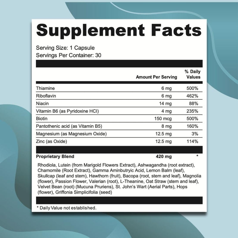 Swiss Activa+ Labs Calm & Stress Support for Women, Ashwagandha & Rhodiola | Relaxation & Mood Balance Support, GABA & L-Theanine, Natural Herbal Supplement for Women, 30 Day Supply 30 Count (Pack of 1)