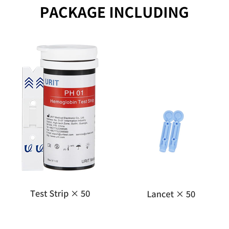 50 Hemoglobin Test Strips for URIT Hemoglobin Test Meter (Meter is not Include), Easy for Home Use, 50 Test Strips Total with 50 Lacets. - BeesActive Australia
