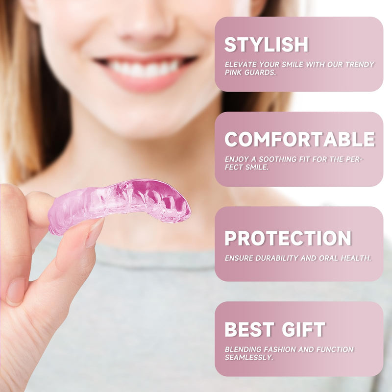 4 Pack Pink Kids Mouth Guard for Teeth Grinding,Comfortable Night Guard,Moldable Child Bite Guard for Clenching Teeth, Mouthguard for Kids - BeesActive Australia