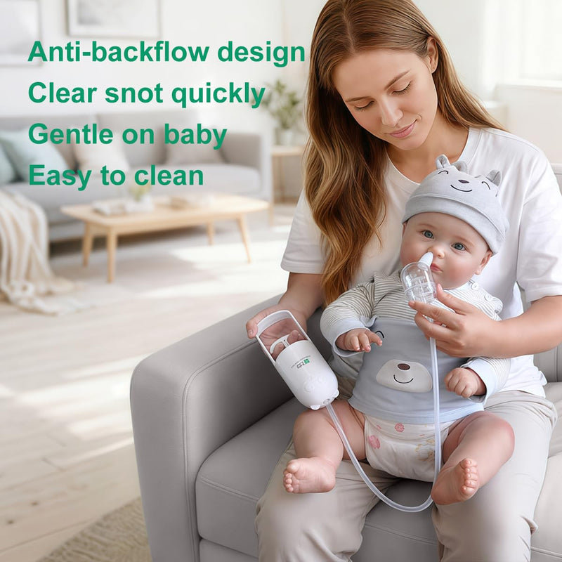 Nasal Aspirator for Baby – Manual Push-Pull Control, Quiet Strong Suction, No Battery Needed – Gentle & Hygienic Nose Sucker with Storage Box & Booger Clip - BeesActive Australia
