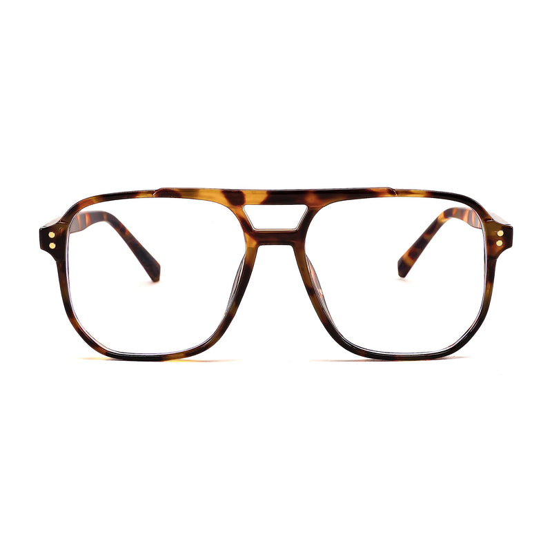 FEISEDY Blue Light Blocking Glasses Fake Nerd Clear Square Computer Lightweight Pilot Glasses Frame Oversized B2866 Leopard Frame 54 Millimeters - BeesActive Australia