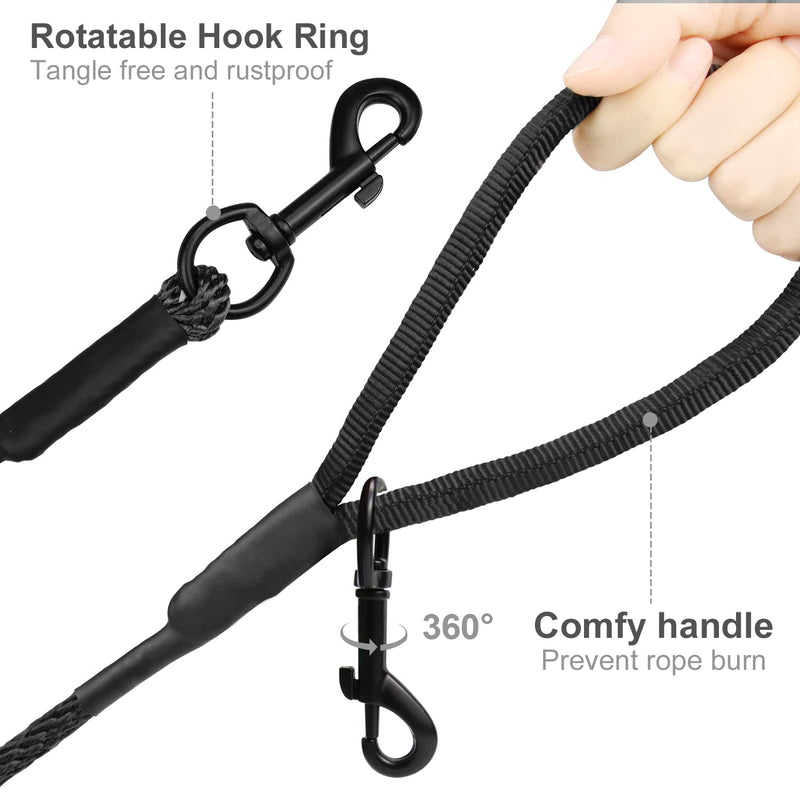 Joytale Long Dog Training Leash, 30 FT Tie Out Rope Check Cord Dogs Leashes with Padded Handle, Reflective Recall Lead for Puppy and Small Dogs, Black 30 ft(Pack of 1) - BeesActive Australia