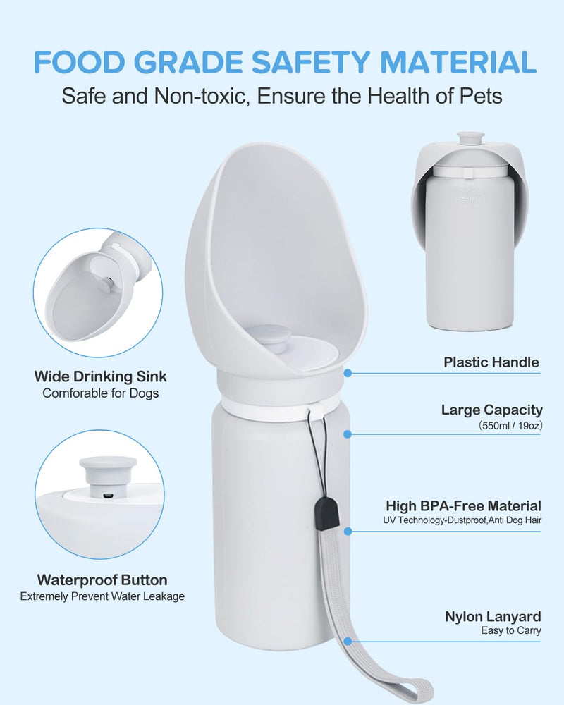 Dog Water Bottle,Leak Proof Portable Travel Pet Water Bottle, Foldable Lightweight Dog Water Dispenser Drinking Bowl for Dogs,Puppy,Pets, On The Go for Outdoor Walking,Hiking,Travel (19oz) - BeesActive Australia