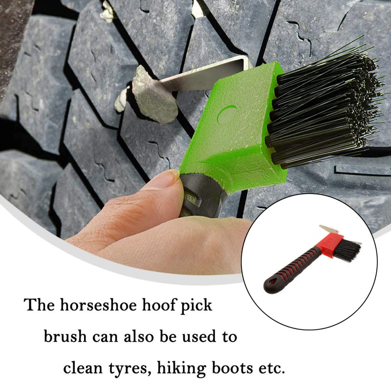 Horse Hoof Pick Brush with Handle, Sturdy Hoofpick Brush, Horseshoe Brush Horses Hoof Groove Cleaner for Horses, Donkey, Goat, Tires and Hiking Boots(Random Colour) - BeesActive Australia
