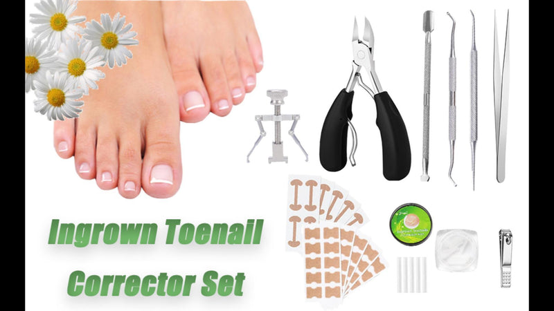 Ingrown Toenail Corrector Set, Professional Foot Care Kit for Ingrown Toenail Treatment & Removal, Toenail Straightener for Curved Pincer Thick Nails, Home Pedicure Tools for Men Women