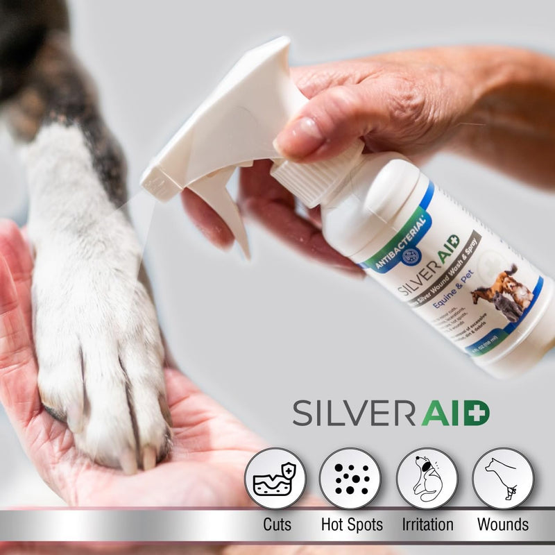 Wound & Skin Spray, Patented Colloidal Silver Spray, Hot Spot Treatment for Dogs, Cats, Horses, Relief of Itching, Irritations, Burns, Minor Cuts, Coat Care, Vet Recommended, Made in USA - BeesActive Australia