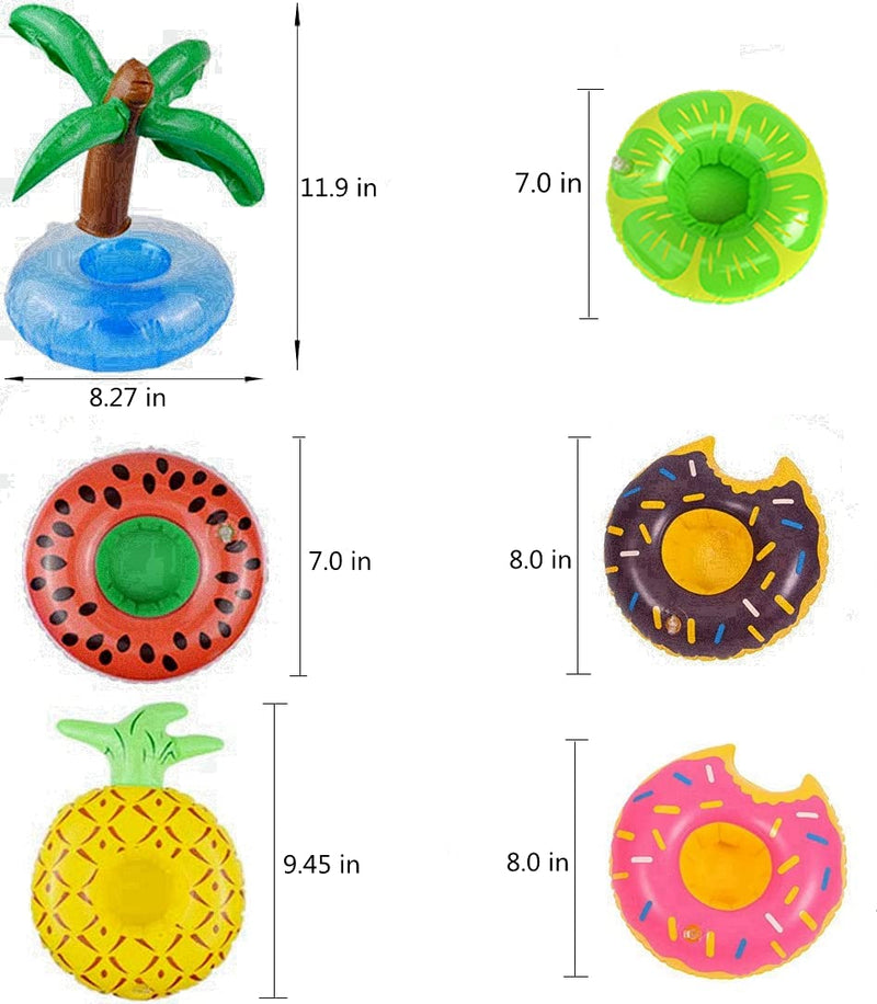 6 Pcs Small Animal Inflatable Float Toy Swimming Ring with Air Pump Bath Collar Ring for Ferret Lizard Hedgehog Hamster Squirrel Tortoise Water Beach Pool Cage Accessories Photo Shoot Toy Pet Supplies - BeesActive Australia