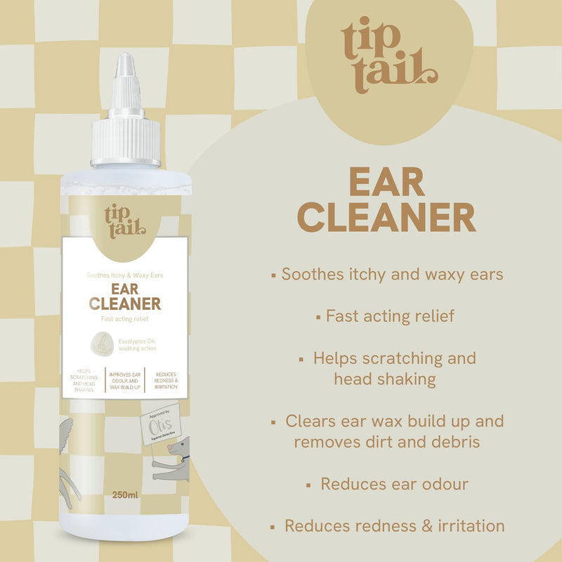 Tip Tail Dog Ear Cleaner - Soothes, Softens and Removes Ear Wax, Reduces Ear Odour, Redness and Irritation, Easy to Use Applicator, Plant-based and Natural Ingredients, with Eucalyptus Oil (250 ml)