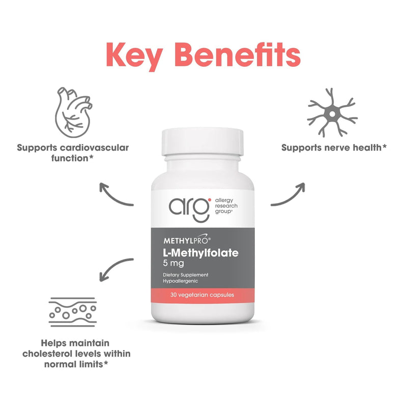 MethylPro L-Methylfolate 5 mg - L Methyl Folate, Methylfolate Supplement for Women & Men, Methylated Vitamin B9 (5-MTHF) for Brain Health, Focus, Calm - 30 Capsules (Pack of 2) 30 Count (Pack of 2)