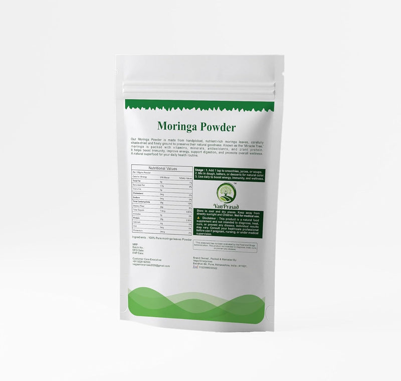 100% Pure Organic Moringa Powder 100g | Premium Moringa Leaf Powder | Natural Superfood | Rich in Vitamins, Minerals & Antioxidants | Vegan & Non-GMO 3.5 Ounce (Pack of 1)
