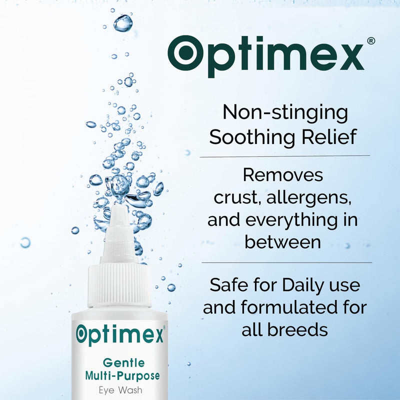 Gentle Multi-Purpose Eye Wash for Dogs & Cats (4 fl oz) Helps with Eye Infections, Redness, Irritation, Tear Stains, Discharge, Pink Eye, Conjunctivitis & Dry Eye Relief Vet Formulated
