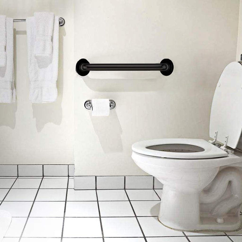 Black Grab Bar 16 Inch, 2 Pack Grab Bars for Bathtub and Shower 16 Inch x 1.25 Inch Black