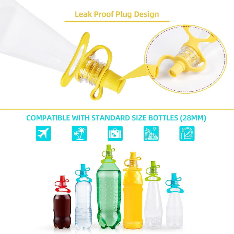 Toddler Cups Spill Proof,4PCS Baby Water Bottle Cap for Toddlers,No Spill Top Spout Replacement,Silicone Water Bottle Cap Spout Adapter - BeesActive Australia