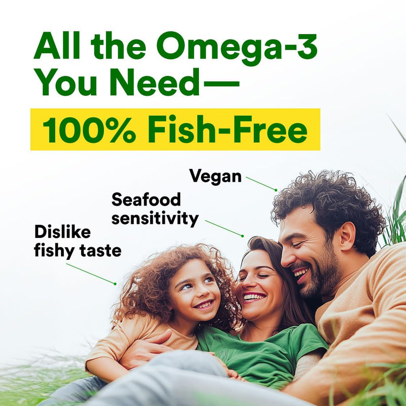 LABO Nutrition OmaxPure Vegan Omega-3 Algae Oil IAOS EPA DHA 120 softgels | IAOS certified 750mg omega-3 from 1000mg algae oil, for heart, brain & eye health, up to 60 days' supply