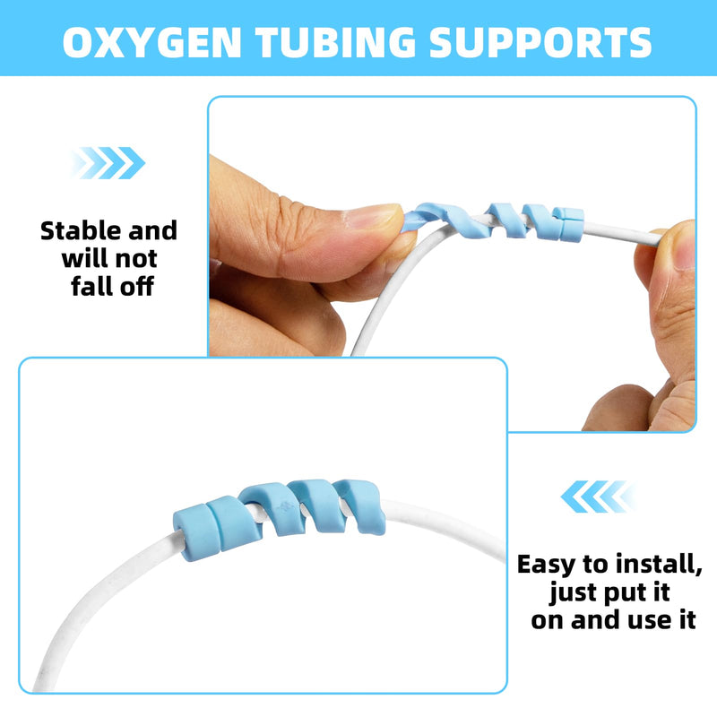 10 Pack Oxygen Tube Support Crimp Straightener for Portable Oxygen Concentrator, Oxygen Tubing Support for Oxygen Tank Oxygen Hose Nasal Cannula Oxygen Accessories (Blue) Blue - BeesActive Australia